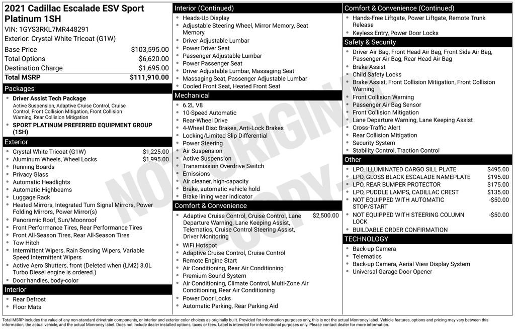 cadillac escalade esv 2021 1GYS3RKL7MR448291 image cadillac escalade esv 2021 1GYS3RKL7MR448291 image